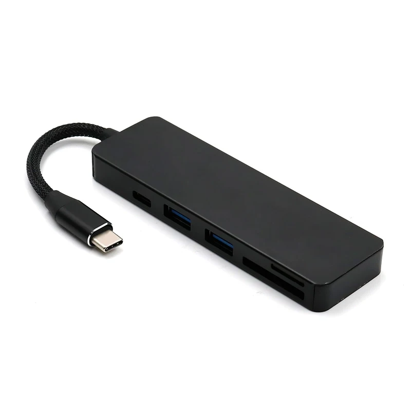 5 в 1 Зарядная USB-C кардридер для Mac OS Window USB Hub type-C до 4 порта USB3.0+ USB2.0+ TF/Micro SD+ SD type C PD