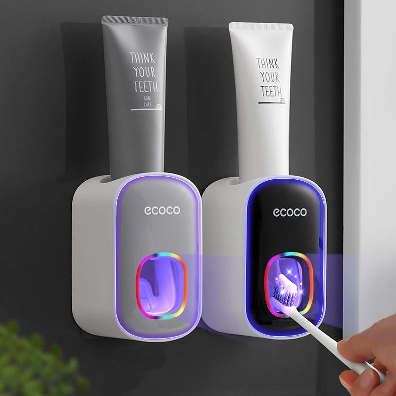 Toothpaste-Dispenser Bathroom-Accessories-Sets Automatic Home Plastic for Toilet Wall-Mount-Stand