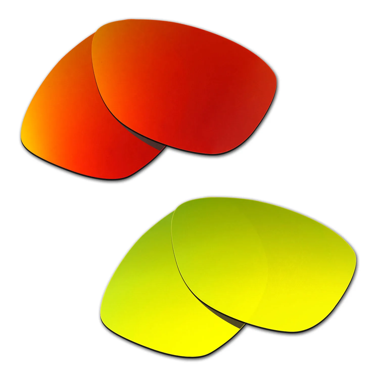 HKUCO For Jupiter Sunglasses Replacement Polarized Lenses 2 Pairs Red&Gold