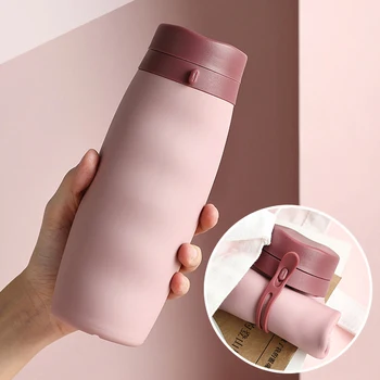 

Curly Folding Silicone Cup Sport Portable Silicone Telescopic Drinking Collapsible Coffee Cup Multi-function Foldable Mug Travel