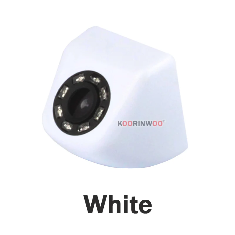 Koorinwoo CCD HD переключение 8 инфракрасных огней автомобиля камера заднего вида/Фронтальная форма камеры/боковая камера Резервное копирование парктроник видео - Название цвета: White