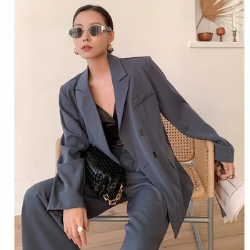 

Two Piece Blazer Suits Pants Women Korean Spring Autumn Casual Suit Jacket Female Professional Two Piece Suit Formal Pants Suit