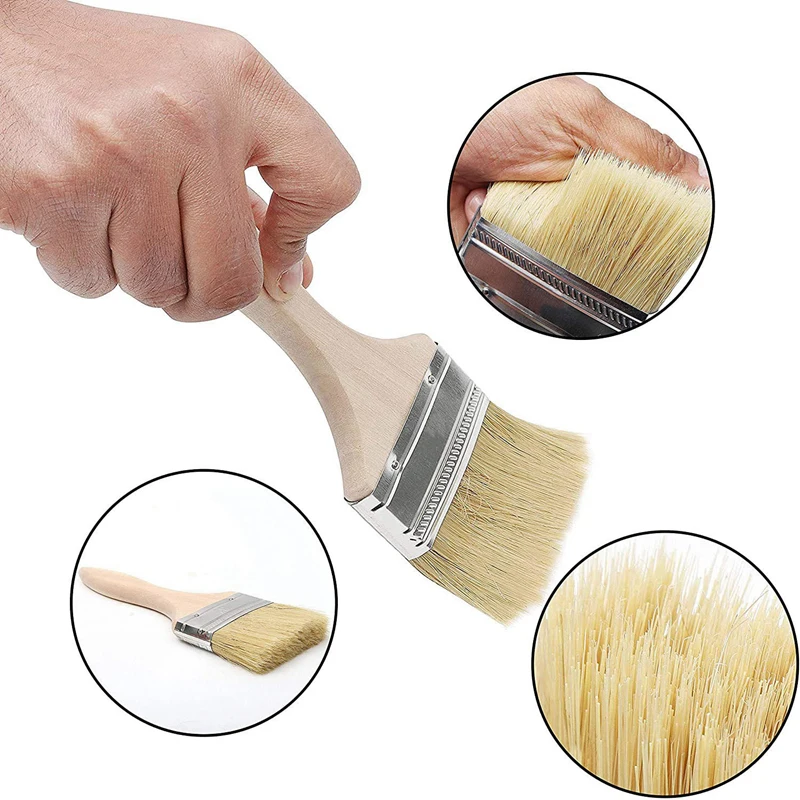 24Pcs Paint Brushes 70mm Chip Paint and Varnish Brush Perfect for Wall and Wood Painting Stains Glues natural bristle paint brush