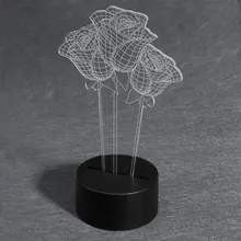 3D светодиодный Настольный светильник USB DC 5V ночной Светильник цветок розы светильник домашний Декор подарок