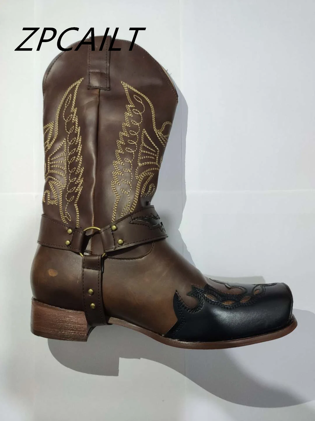 

Super Fiber Leather Mid-calf Boots Men Casual Shoes Luxury Brand Male Loafers Flats Breathable Slip on Brown Shoes Plus Size 48