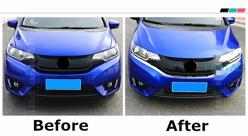 Для Honda FIT- отделка переднего бампера полоса сетка украшение яркая полоса из нержавеющей стали Декоративная полоса автомобильные аксессуары