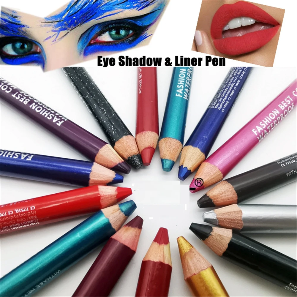 1Pc Eye Shadow Liner Pen Highlighter Waterproof Glitter Matte Eyeliner Pencil 12 Colors Long Lasting Eye Beauty Cosmetic Makeup