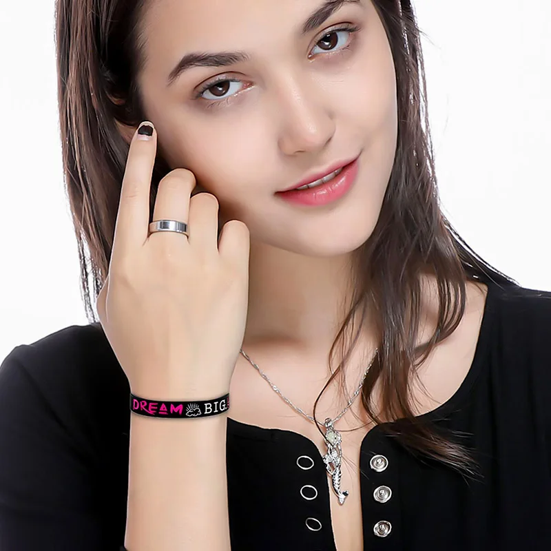 1 шт. Dream Inspire Create Believe вдохновляющие браслеты мотивационные сообщения силиконовые браслеты дамские размеры праздничные ювелирные изделия