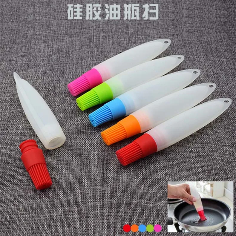 

Different Silicone Honey Oil Brush Seasoning With Oil Bottle For Barbecue Cooking Baking Pancake BBQ Tools Storage Bottle 1Pcs
