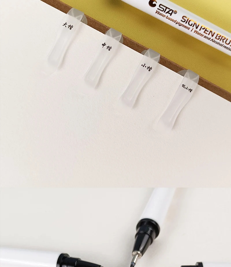 1/4 Stück japanische Kalligraphie-Stift, wasserdichte Marker, Kalligraphie, weiche Pinselstifte für Schriftzug, Schreiben, Zeichnen, Schule, Kunstbedarf – Detail 7