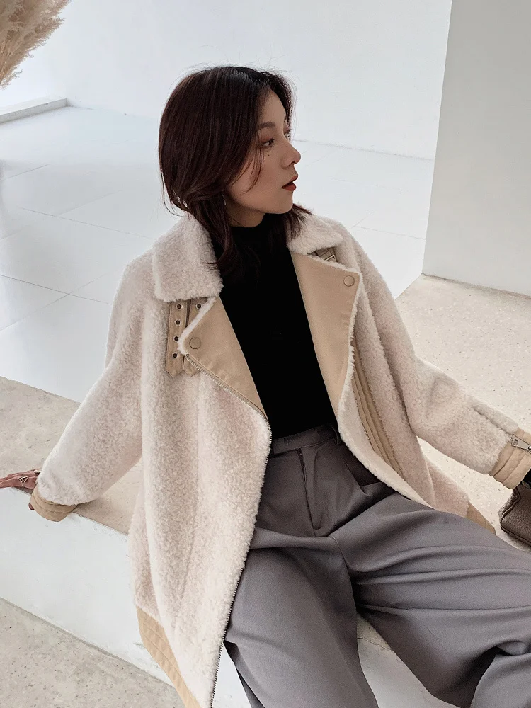 

100% Wool Jacket Autumn Winter Coat Women Clothes 2020 Korean Vintage Real Fur Coat Sheep Shearling Tops Abrigo Mujer ZT3488