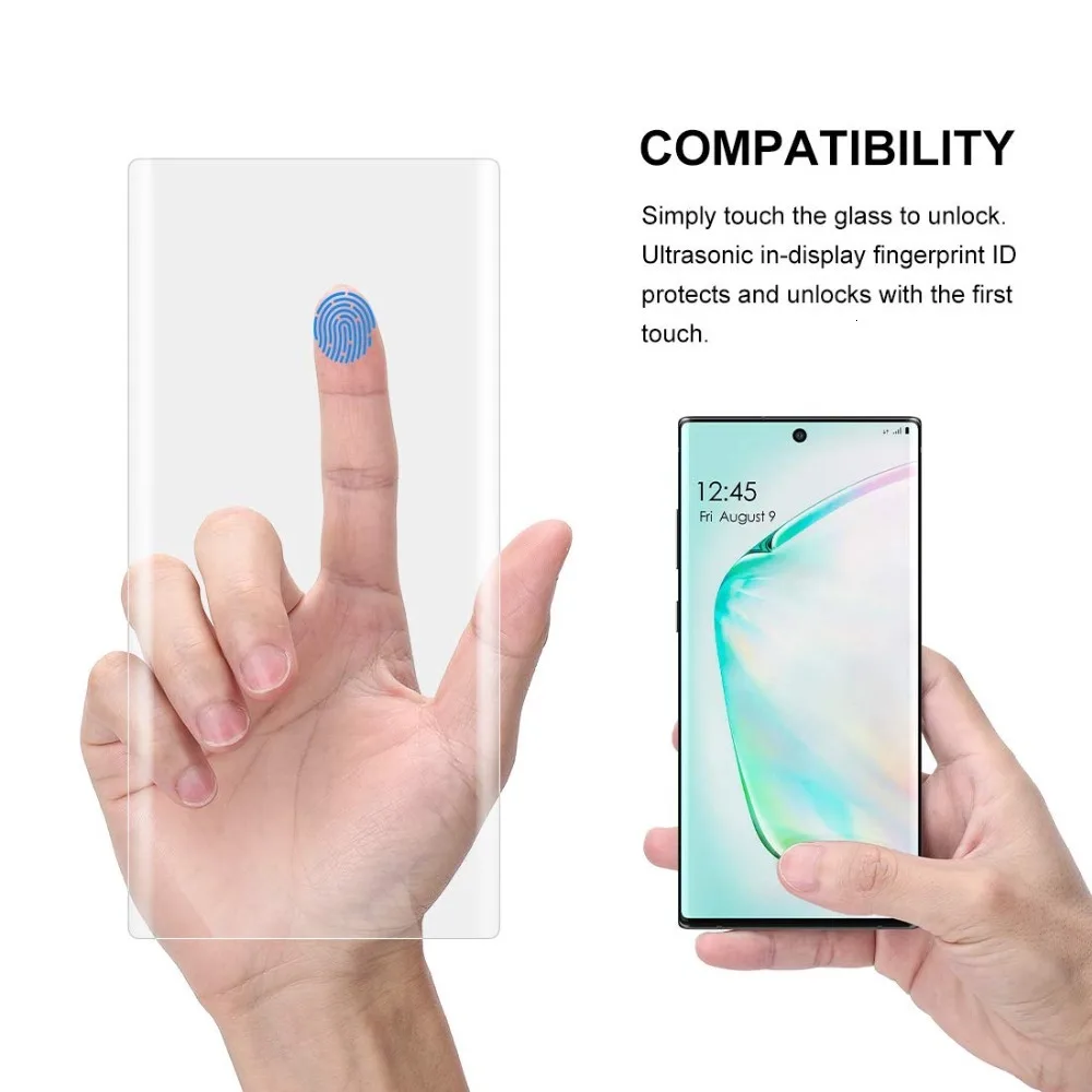 9D UV Nano жидкое закаленное стекло с изогнутыми краями для samsung Galaxy S7 Edge S8 S9 Plus Note 8 9 10 Pro Note10 Plus защита экрана