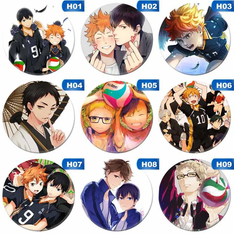 Мальчик аниме волейбол из мультфильма Tsukishima Firefly Sun Xiang XCosplay брошь на кнопке High Kyuu!