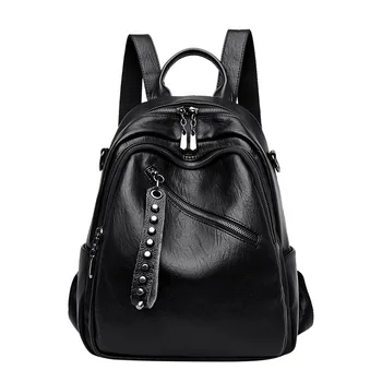 

Backpack women 2020 new ladies bag casual Korean fashion backpack soft leather school bag
