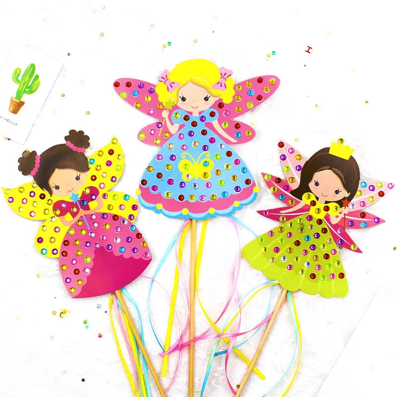 Craft Toys For Children Colorful Magic Diamond Fairy Sticker Stick Kindergarten Kids Diy Sets Handmade Show Props | Игрушки и хобби