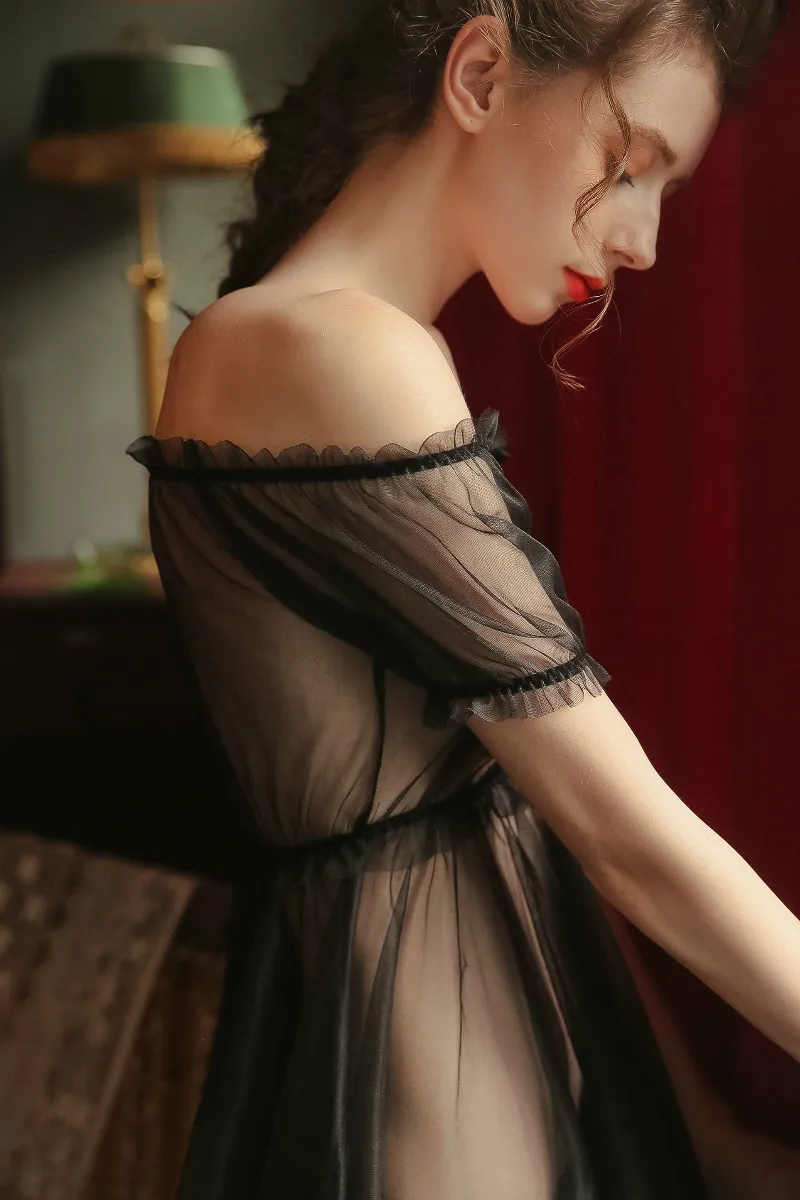 Сексуальное Сетчатое нижнее белье, рождественское, Lenceria, Babydoll, свадебное белье, прозрачное, неженкое, экзотическое, мини-платье для сна, набор с стринги