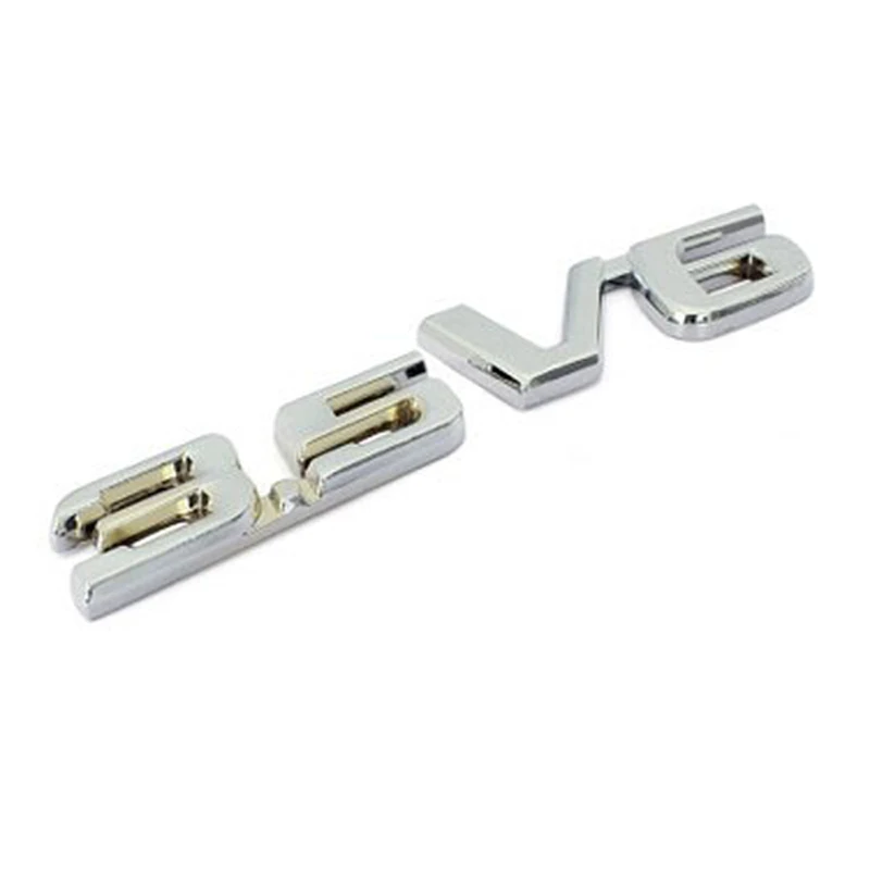 

Silver Metal 3.5 V6 Alphanumeric Micro-standard Car Trunk Exterior Modification Stickers Suitable for Honda Car Accessories