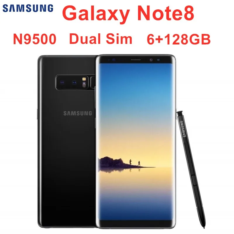 Samsung Galaxy Note8 Note 8, две sim-карты, N9500, 128 Гб ПЗУ, 6 ГБ ОЗУ, четыре ядра, 6,3 дюйма, двойной, 12 МП, Snapdragon 835, NFC, мобильный телефон