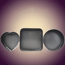 3 шт./компл. модные антипригарные формы для выпечки съемные карбоновые стальные нижние формы для выпечки круглый торт/Сердце/квадратный пирог противень