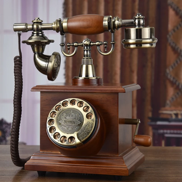 Wood Antique Solid Telephones  Retro Antique Landline Phones - Antique  Telephone - Aliexpress