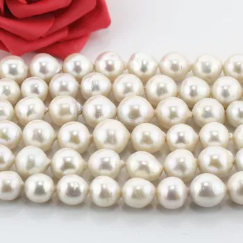 

Genuine Natural 12-14mm AA edison white pearl strands loose beads women lady jewelry DIY