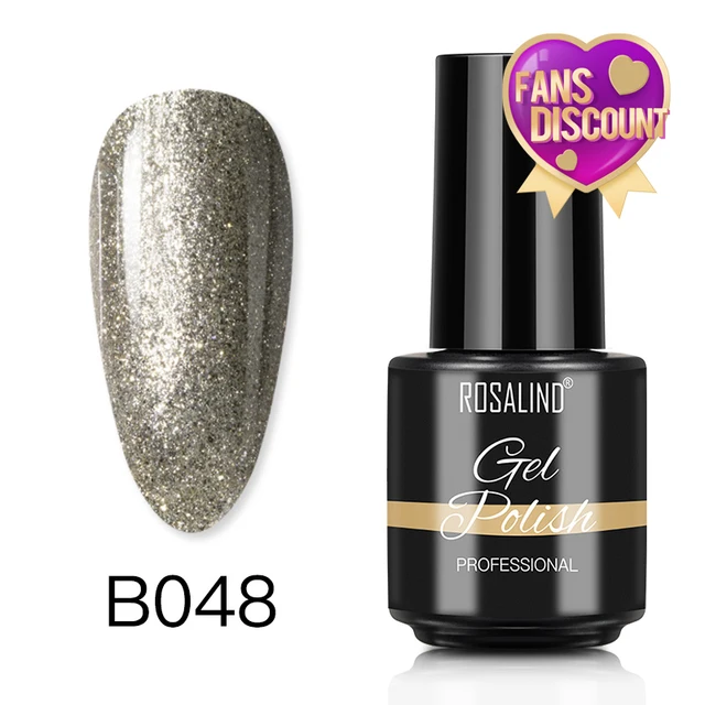 ROSALIND 7ml Gel Polish Semi Permanent Nails Gel Polish Soak Off UV LED Base Top Coat Vernis Nail Art Glitter Gel Varnish SLA-B048
