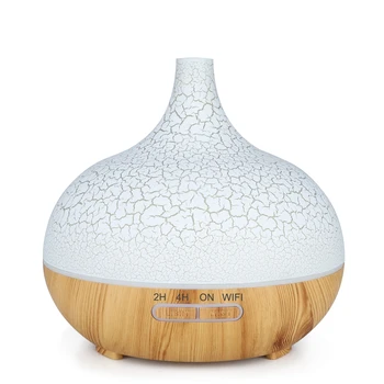 

Hot TOD-Smart WiFi Essential Oil Diffuser Air Humidifier Works with Alexa Google Home US Plug Light Wood