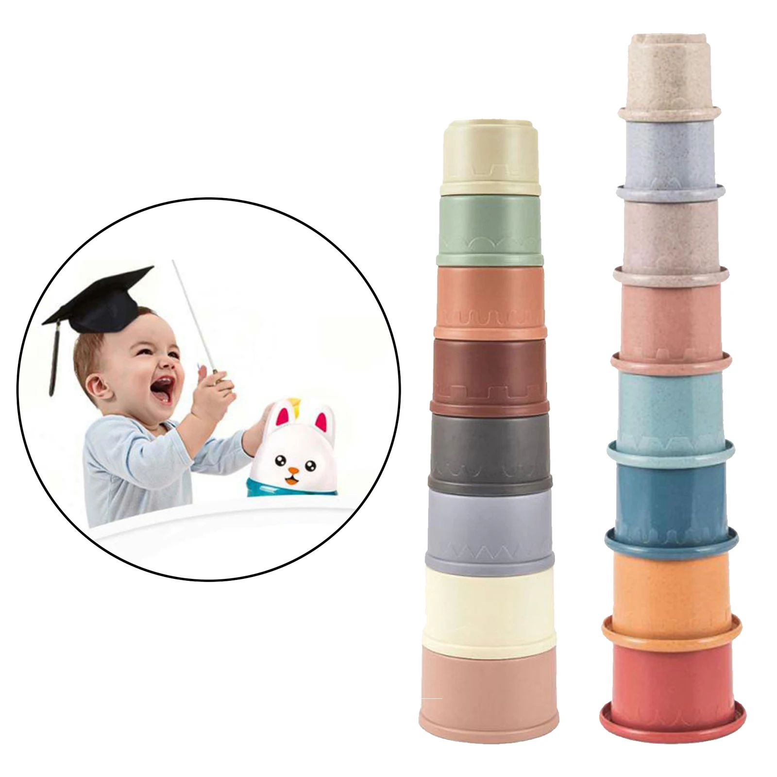 Baby Educational Building Toys Set of 8pcs Stacking Cups fpr Kids Age 6 Months