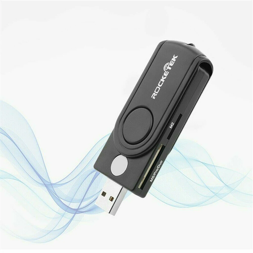 USB 2,0 адаптер для считывания смарт-карт 2 в 1 для SD/TF micro считыватель компьютера USB 480 Мбит/с