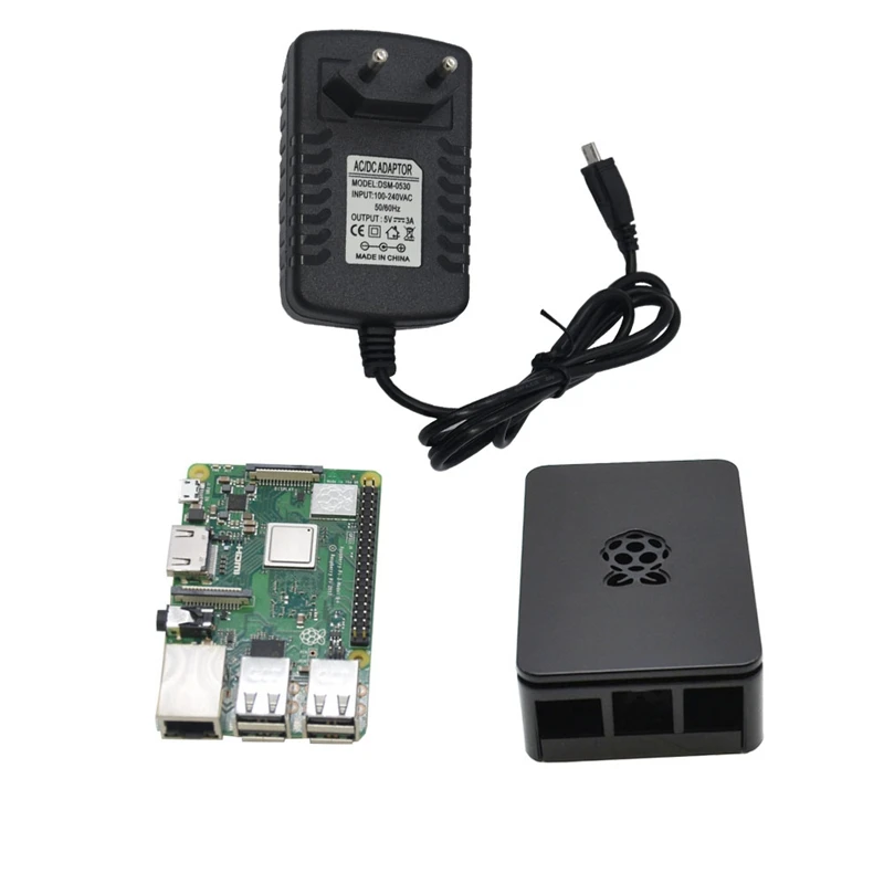 Raspberry Pi 3 Model B + (плюс) плата + Abs чехол + 5V 3A адаптер питания с Wifi и комплект bluetooth Eu Plug