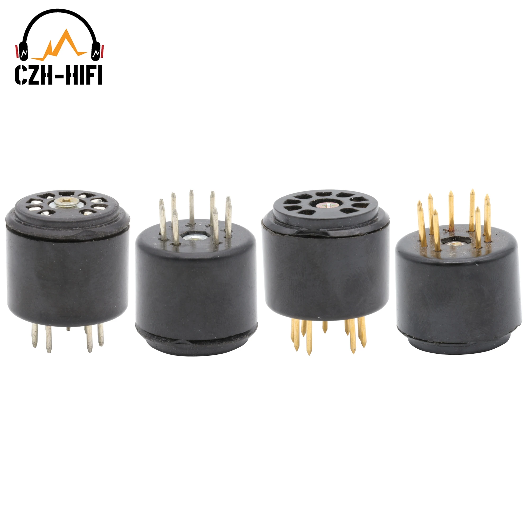 2 Prese Per Valvole 9 Pin Oro CMC Bachelite – Adatte Per 12AX7, ECC82, 6922, 6DJ8