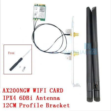 2.4Gps беспроводной адаптер AX200NGW NGFF для Intel wifi 6 AX200 сетевая карта 2,4G/5 ГГц 802.11ac/ax Wi-Fi Bluetooth 5,0 mu-mimo - Цвет: AX200 IPX4 bracket