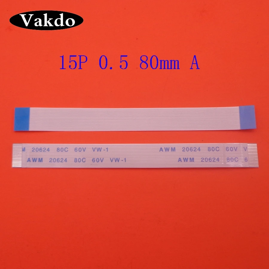 Плоский гибкий кабель 100 мм 15pin FFC FPC шаг 15 pin A Тип B прямая обратная длина 80