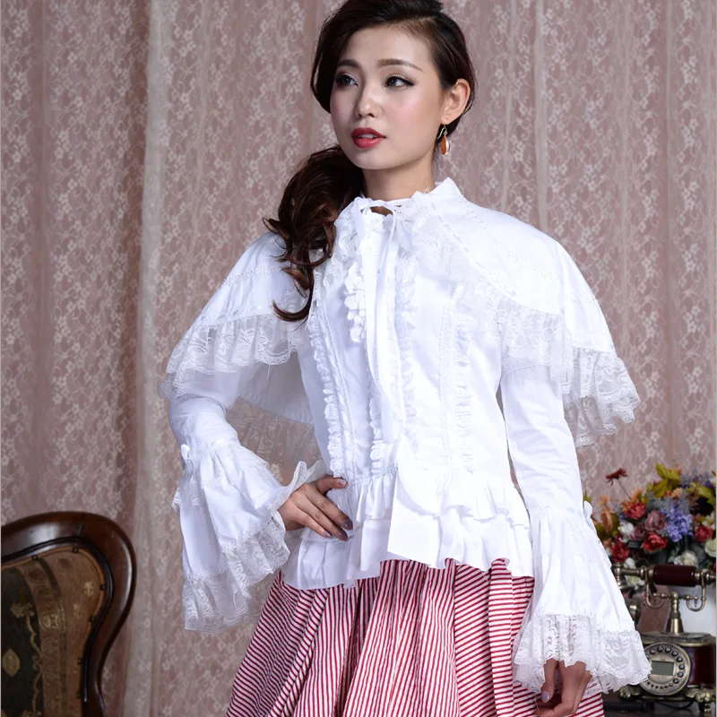 Renaissance Shirt Gothic Lolita Blouses Ruffles Long Sleeves