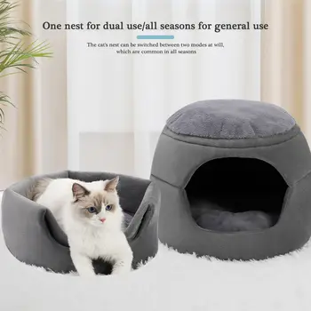 

Free Shipping Pet House Dog Cat Kennel Super New Soft Bed Warm Princess House Multifuctional Dog Bed Pad Foldable For Puppy Dog
