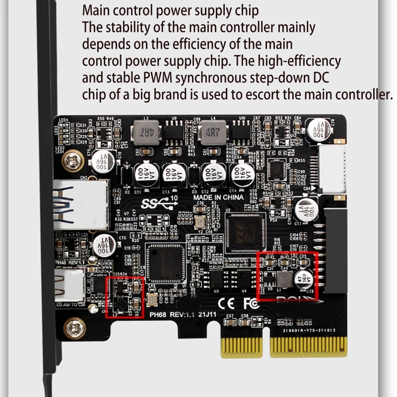 Pcie 3.0 para usb 3.2 gen2 tipo-c