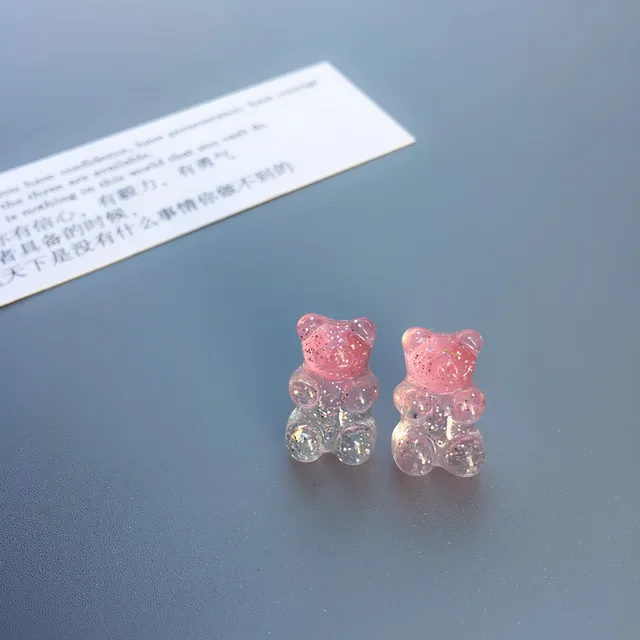 Creative Little Bear Cute Mini Gradient Color Gummy Bear Earrings Minimalist Cartoon Design Female Earrings Jewelry Gift 6