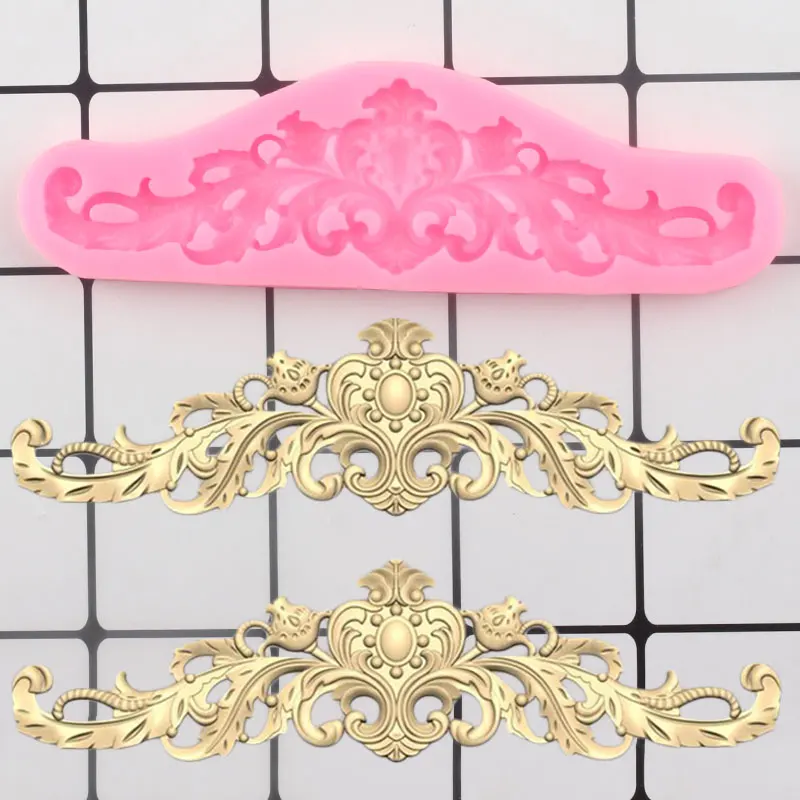 

3D Craft Baroque Relief Silicone Molds Cake Border Fondant Mold DIY Cake Decorating Tools Candy Clay Chocolate Gumpaste Moulds