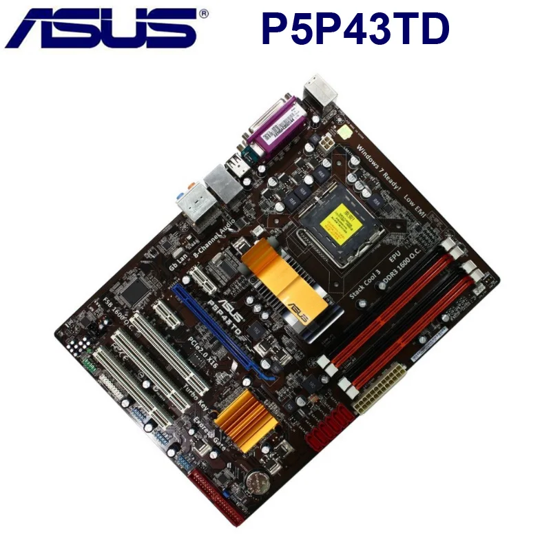 ASUS P5P43TD оригинальная настольная материнская плата LGA 775 DR3 16GB Cpu Core 2 SATA II USB2.0 LGA775 оригинальная материнская плата Asus P5P43TD