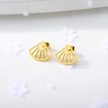 Минималистичные серьги в форме ракушки, модные ювелирные изделия, женские серьги-гвоздики из нержавеющей стали, подарки для лучшего друга Bff