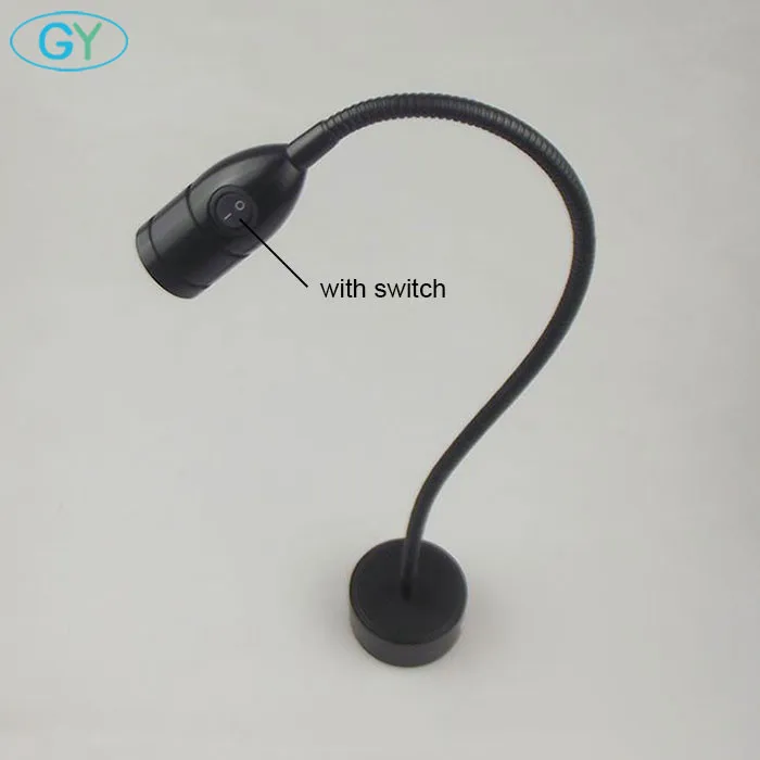 swing arm wall lamp black Flexible Hose 3W LED Modern Wall Lamp with switch led  Lamp Bedside Reading Light Study Painting Wall Lighting bathroom wall lights