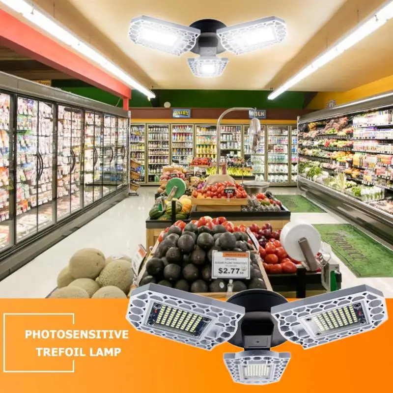 

High Intensity E27 60W 6000LM Led Deformable Lamp Garage Light AC170-265V LED Mining Lamps for Garage/ Attic/Basement/Home