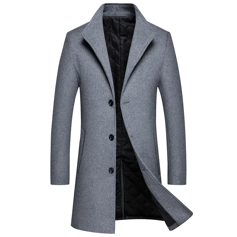 50% OFF 2020 MenStylish Wool Long Coat Autumn Winter Warm Casual Solid Slim Business Overcoat Woolen Blend Jackets Parka Male Coat 4XL