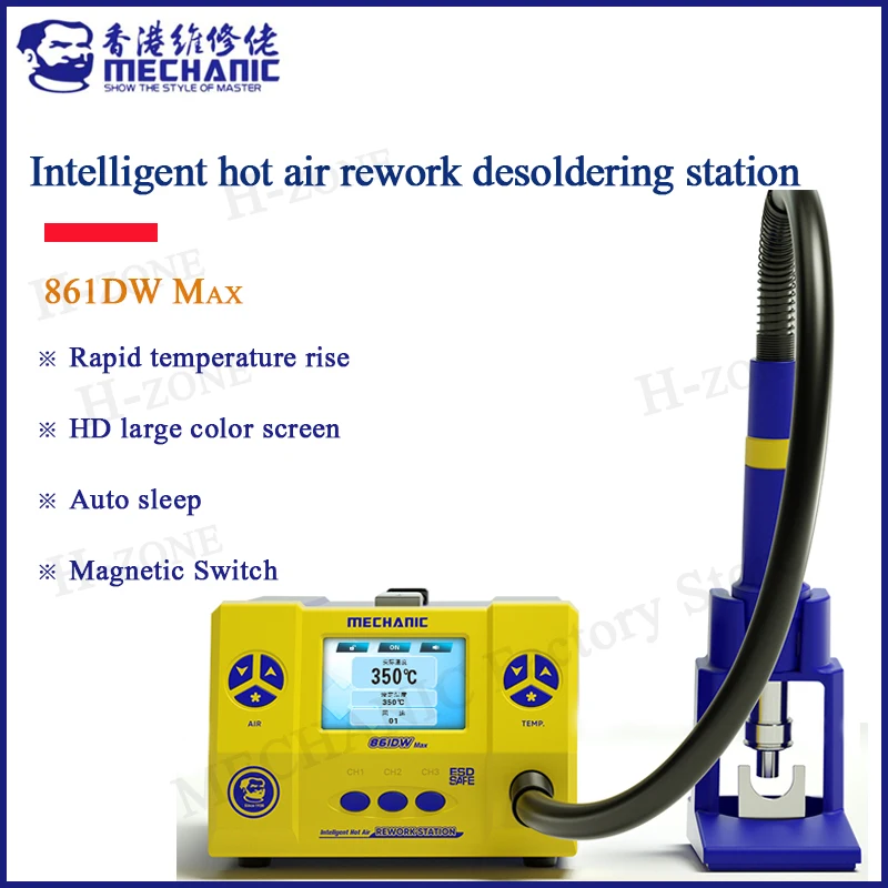 

Original 1000W 230/110V 861DW max heat gun lead free hot air soldering station microcomputer temperature Rework Station+4nozzle