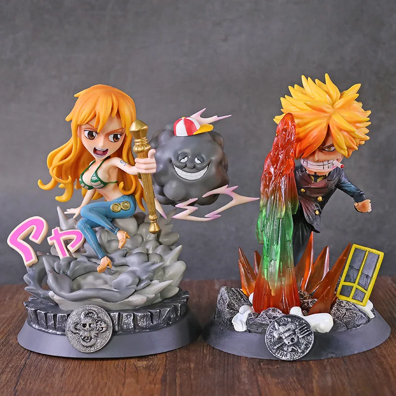 

Anime One Piece Sanji Nami Battle Ver. GK Statue PVC Figure Collectible Model Toy Brinquedos Figurals