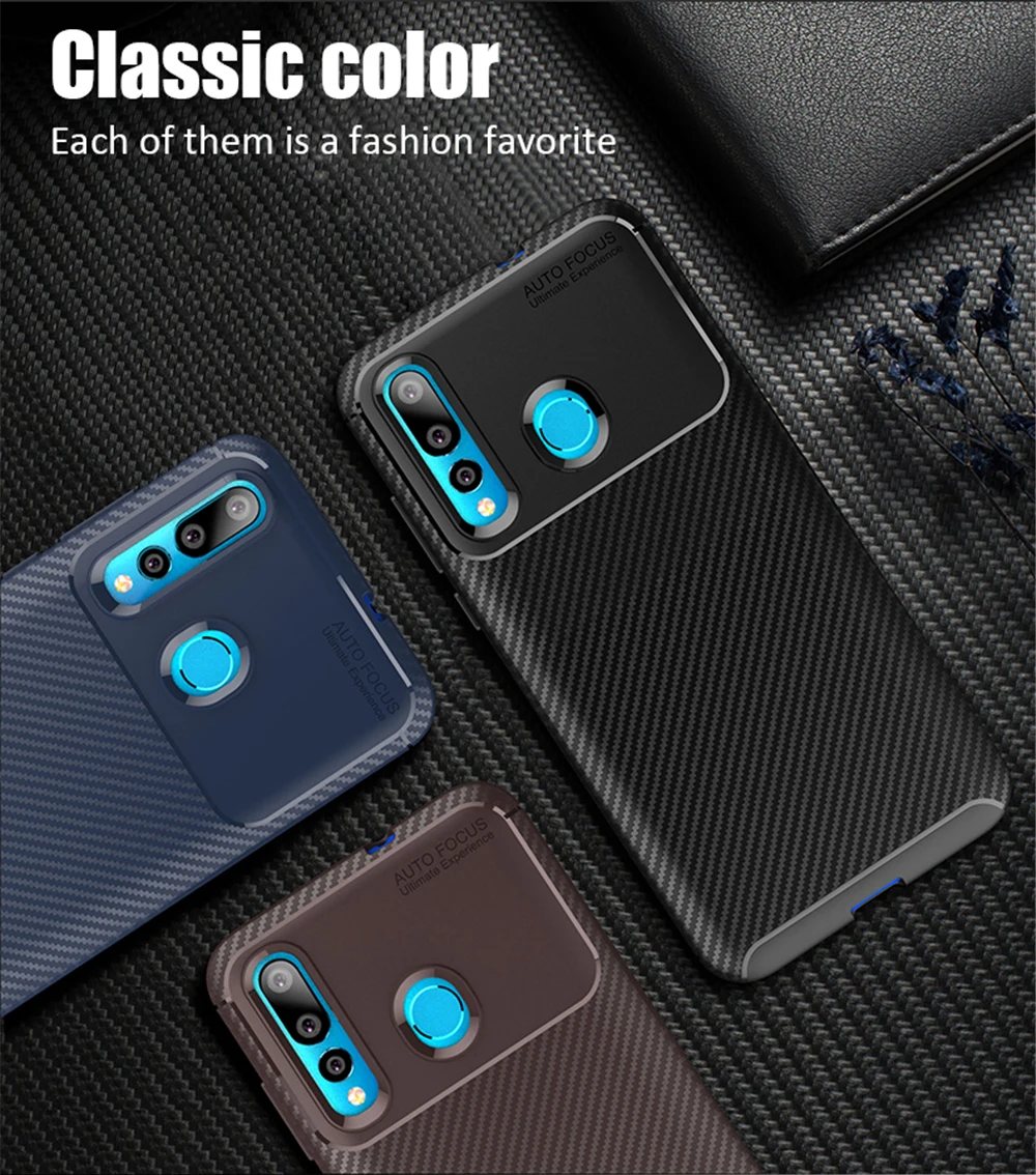 

UFlaxe Phone Case For Huawei Nova 2i 3 3i 3e 4 4e 5 5i 5 Pro Soft Casing Carbon Fiber Texture Ultra-thin Shockproof Cover