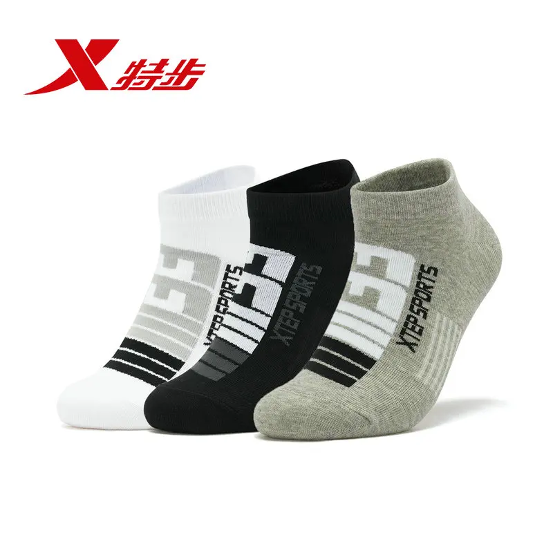 

881339549018 Xtep men's socks 3-pairs/Lot short socks new breathable comfortable summer short tube sports socks running