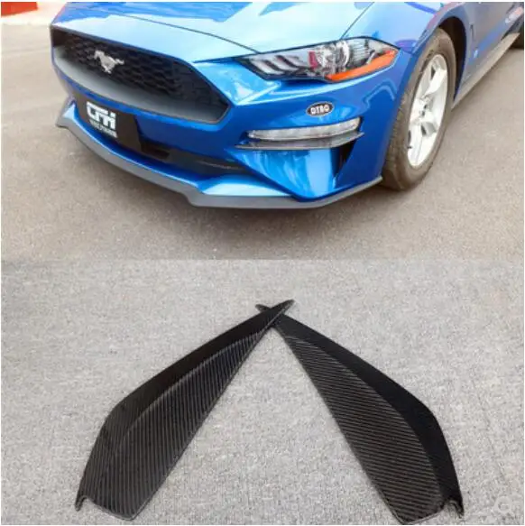 

Real Carbon Fiber Front Bumper Splitters Side Aprons Winglet Wings For Ford Mustang 2018 2019 2020