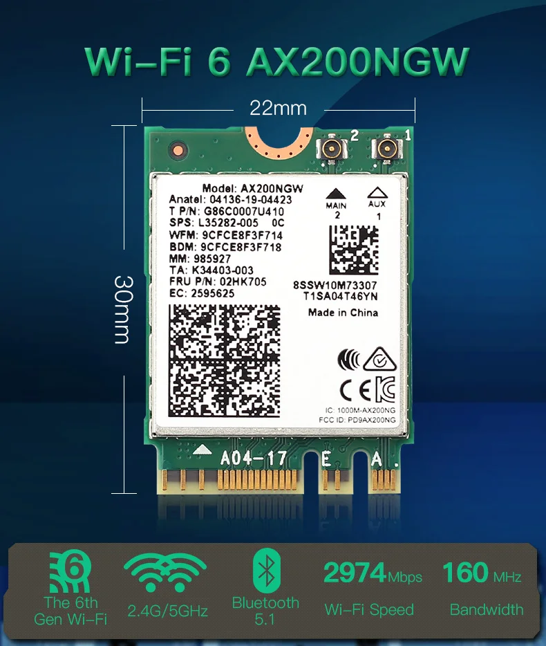placa de rede intel 9260 ax210 adaptador para portátil