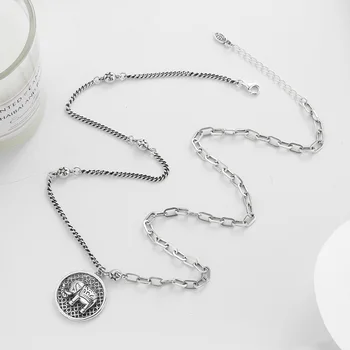 

Silvology Sterling 925 Silver Elephant Pendant Necklace Asymmetry Wide Chain Lucky Necklace for Women Friendship Jewelry Girls